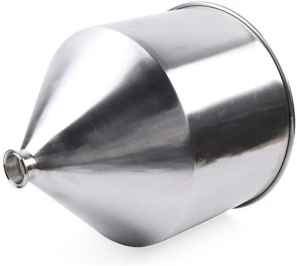 10-50L Filling Machine Hopper 304 Stainless Steel Hopper Liquid Paste Filling Hopper Heavy Duty Funnel Liquid Filling Container, 64mm, 50L