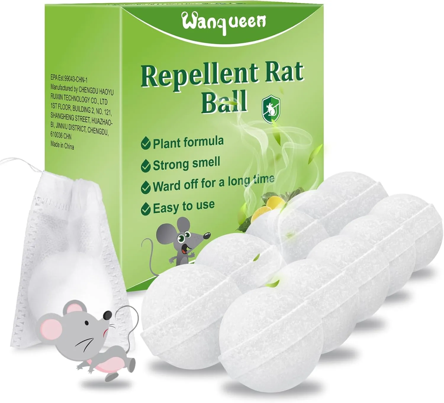 10 Packs Repellent Rat Ball Mouse Repellent, Peppermint Oil to Repel Mice and Rats, Rats Mice Mouse Repellent Deterrent Pest Insect Control