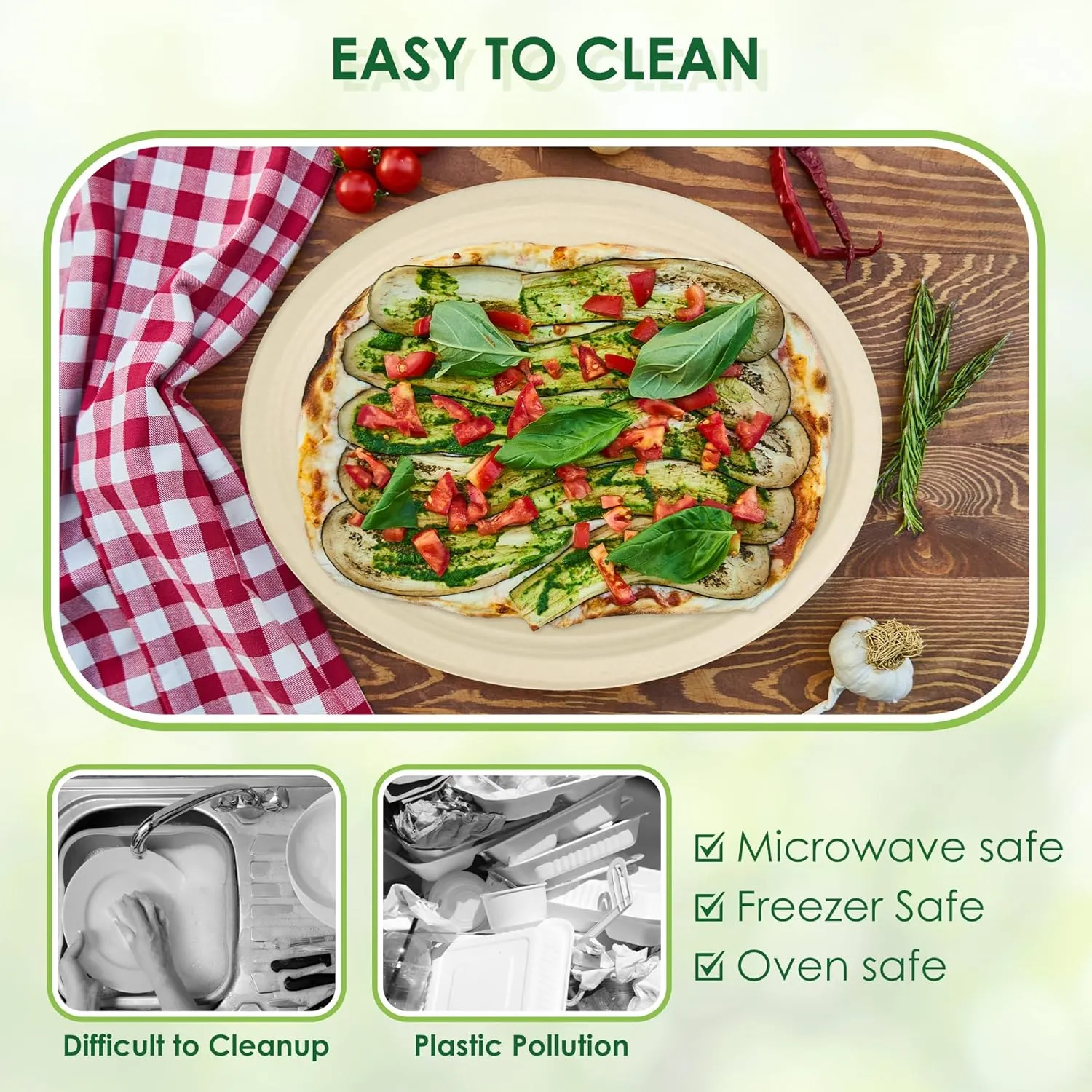 100% Compostable Oval Paper Plates, 12.5Inch 50Pack Disposable Heavy Duty Bagasse Platters Eco-Friendly Biodegradable Sugarcane Plates for BBQ, Party, Picnic - Natural Brown