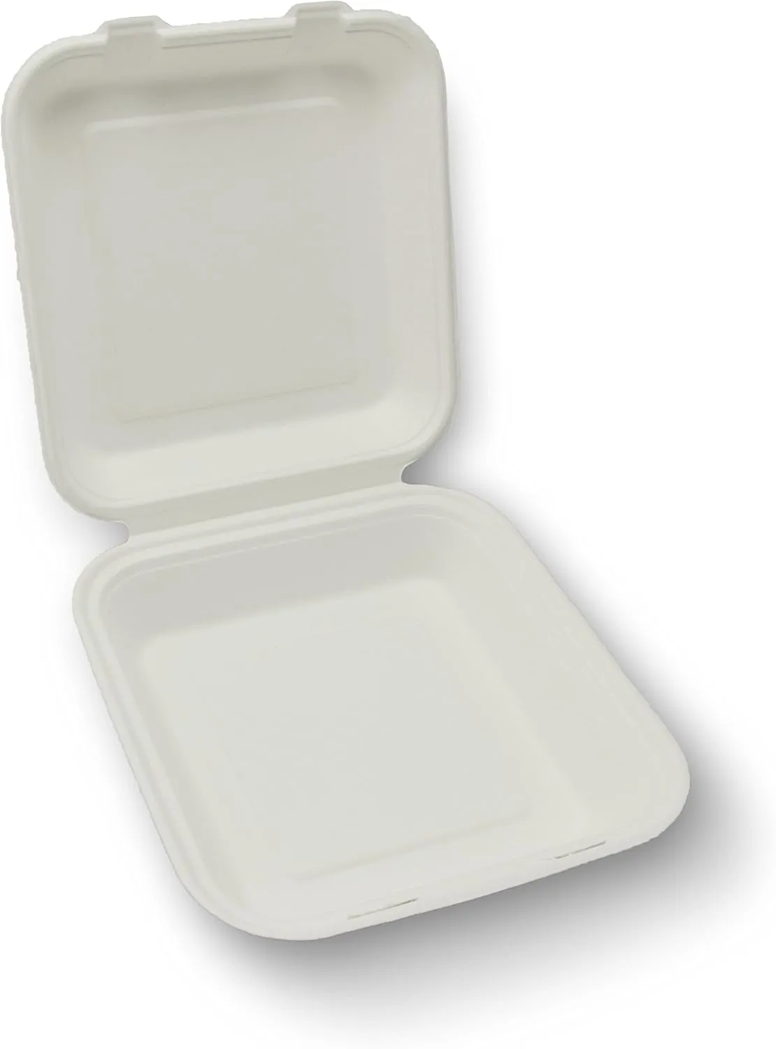 100% Compostable Sugar Cane Fiber Hinged Container, Medium 1-Compartment, 200-Count Case
