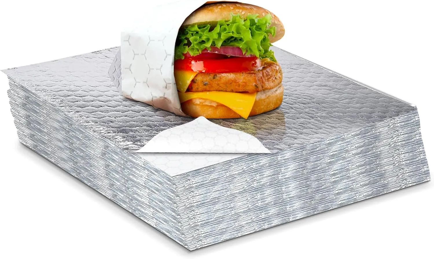 100-Pack 13.8x13.8-Inch Aluminum Foil Sheets for Food Wrapping, Heavy Duty Sandwich Wrapping Paper, Burrito Wraps, Foil Sheets & Tin Paper