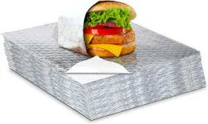 100-Pack 13.8x13.8-Inch Aluminum Foil Sheets for Food Wrapping, Heavy Duty Sandwich Wrapping Paper, Burrito Wraps, Foil Sheets & Tin Paper
