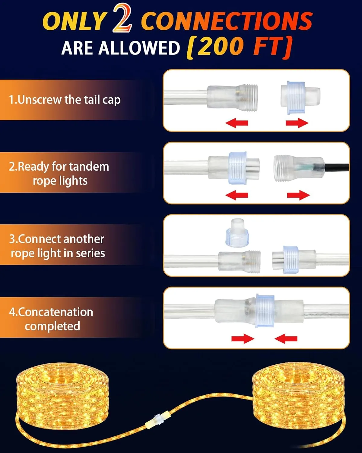 100ft 1080 LED Rope Lights Christmas Outdoor Waterproof, Flexible Connectable Tube Lights with 8 Modes, String Lights Decorative Lighting for Garden Patio Tree Bedroom Xmas Decor(Warm White)