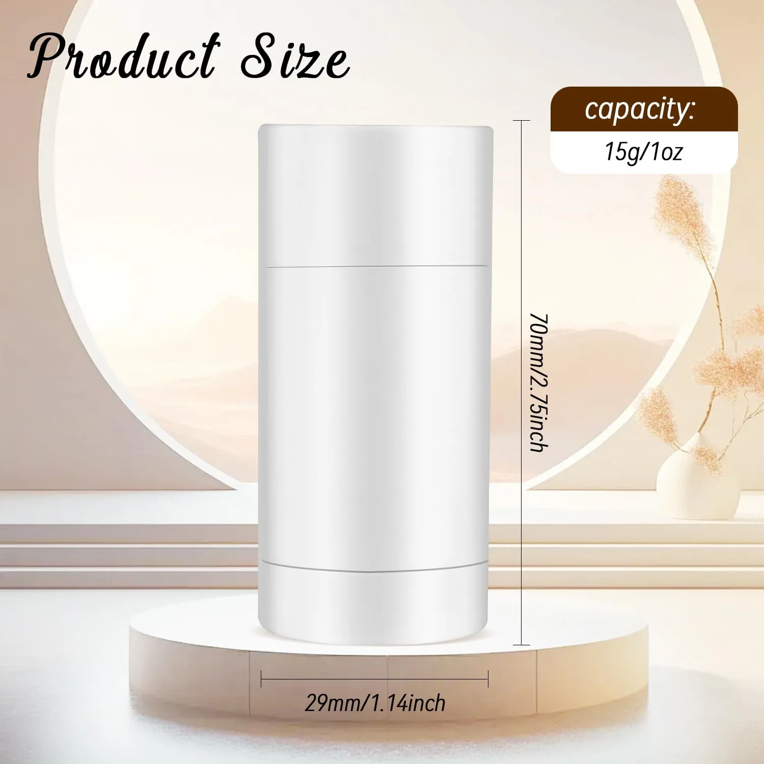 12 Pieces 15g White Plastic Deodorant Containers,Empty 1/2 oz Travel Lip Balm Tubes for DIY Solid Perfume,Lipstick,Chapstick,Crayon