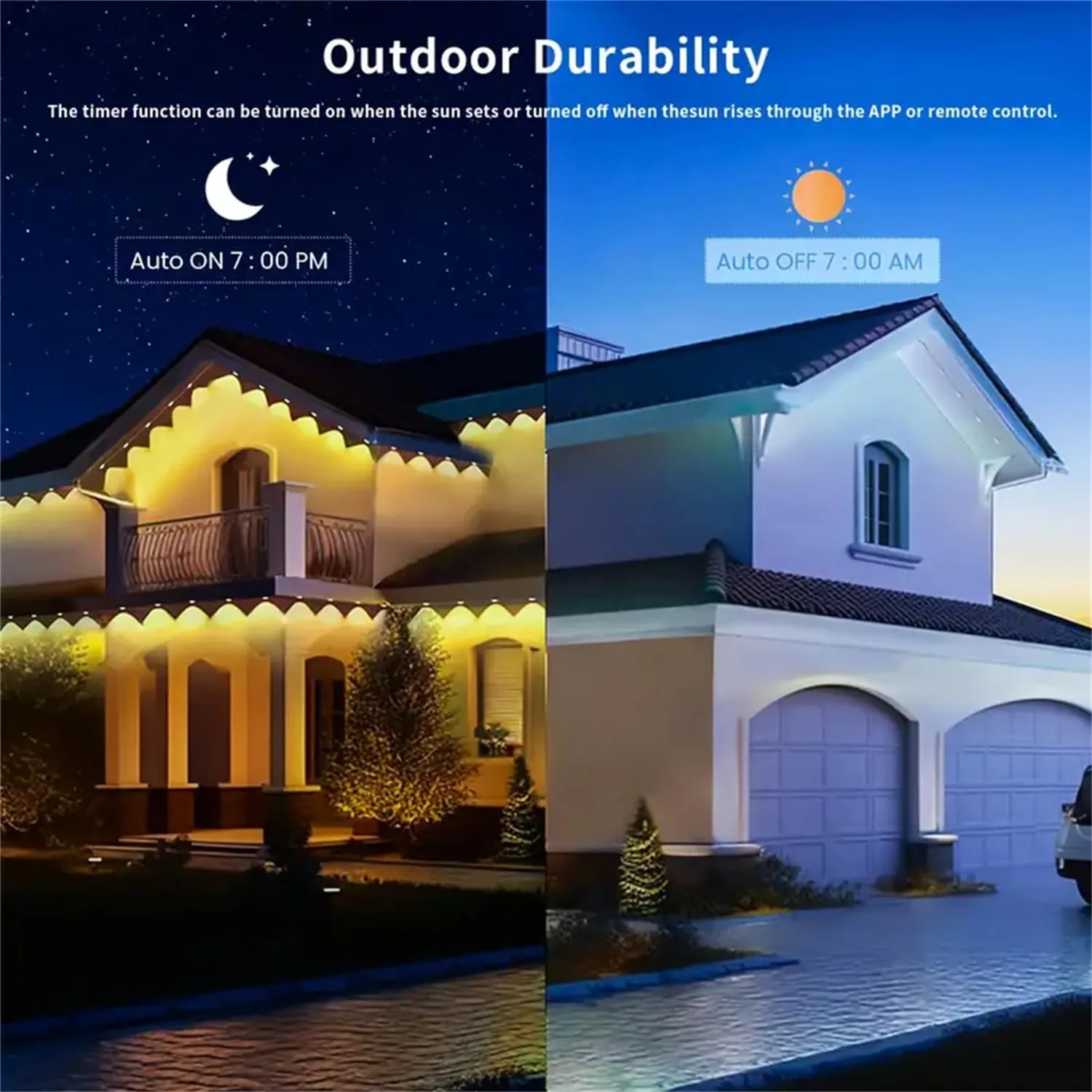 180FT Permanent Outdoor RGB Lights - IP67 Waterproof with Smart App Control Remote, DIY Scene Modes, Music Synchronization, Eaves Lights for Garden Decor, Deck, Party, Party,Roof
