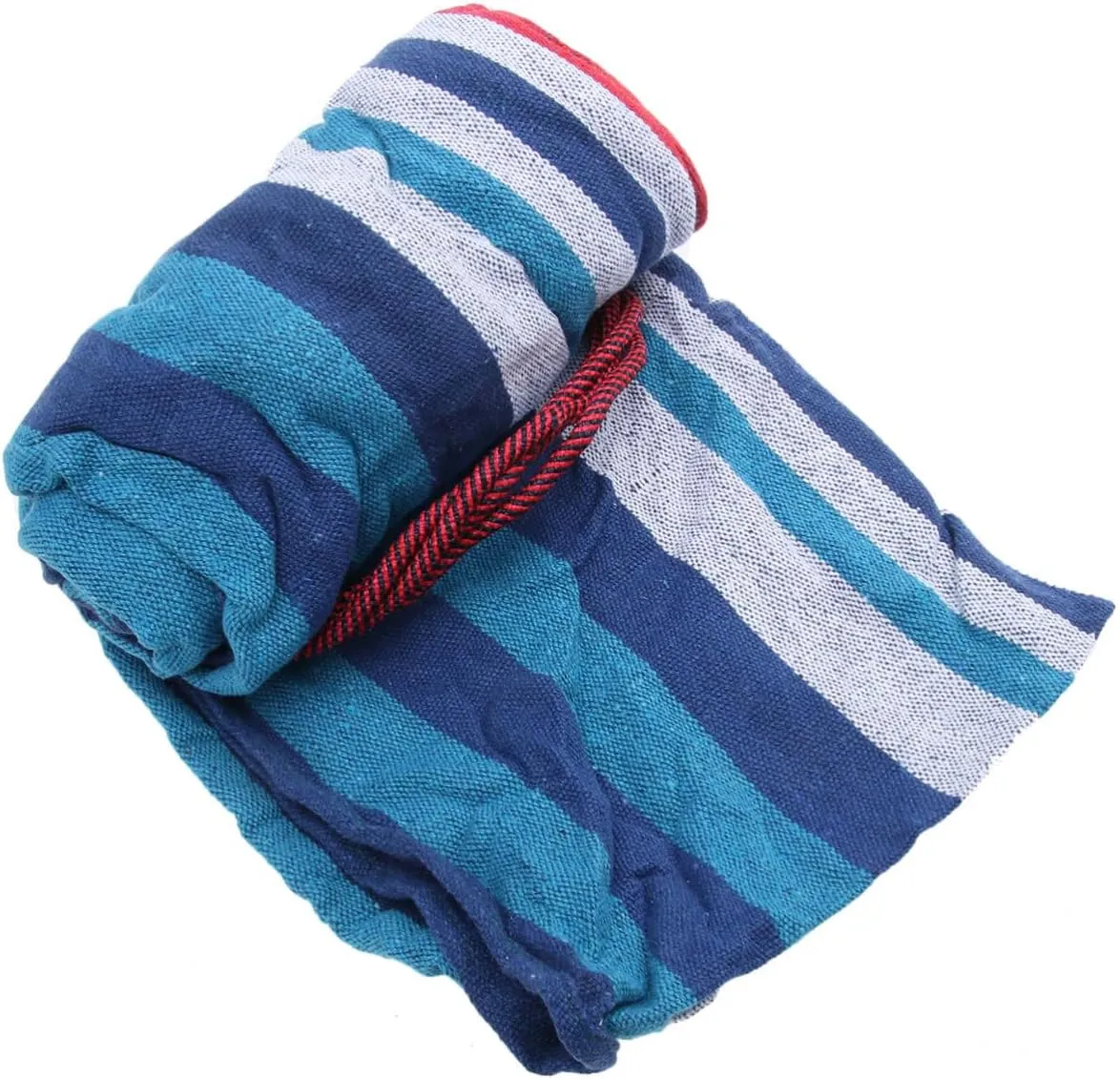 1Pc Canvas Swing Hammock Thickened Outdoor Camping Hanging Chair Blue and White Lightweight and Comfortable for Camping Hunting Hiking and Travel