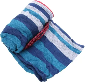 1Pc Canvas Swing Hammock Thickened Outdoor Camping Hanging Chair Blue and White Lightweight and Comfortable for Camping Hunting Hiking and Travel