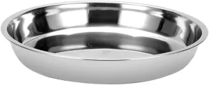 1pc Stainless Steel Round Dessert Plate Heavy Duty Bbq Tray for Home Kitchen for Family Gatherings Parties and Outdoor Barbecues Elegant Silver Finish