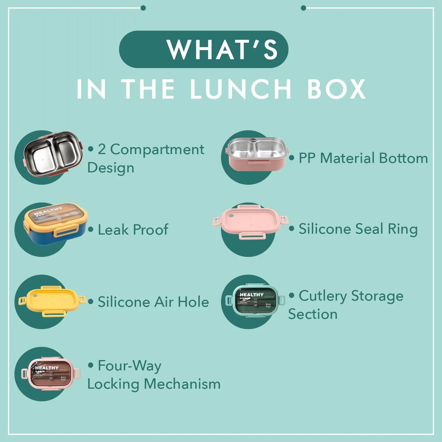 2 Compartment Bento Box with Lunch Bag & Cutlery Set, 28oz Leakproof, Reusable, Stainless Steel Portion Control Lunch Containers, Salad, Fruit, Food Snack Box - Blue Lunchbox