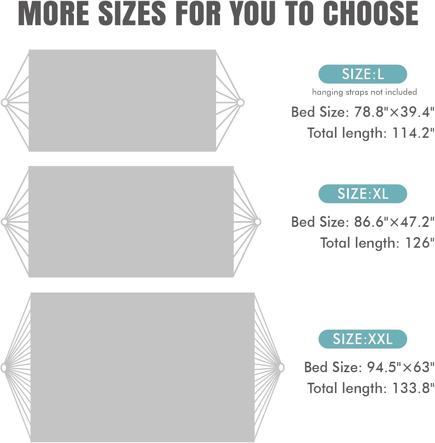 2 Persons Hammock - Portable Camping Bed for Patio, Backyard, Porch, Outdoor and Indoor Use - Soft Cotton Hammock with Carrying Bag