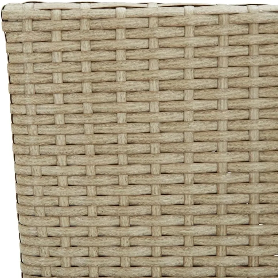 2-Piece Poly Rattan Dining Chairs Outdoor Patio Furniture Set with Steel Frame Beige Modern Design and Cream Cushions for Backyard Poolside Camping