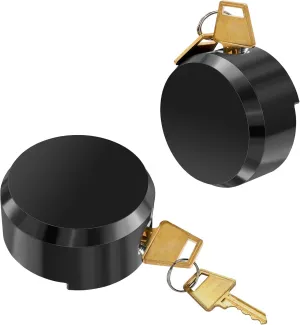 2 Pieces Heavy Duty Hidden Shackle Puck Locks, Hidden Shackle Padlocks Keyed Alike Trailer Puck Padlocks with Enlarged Lock for Vans, Black