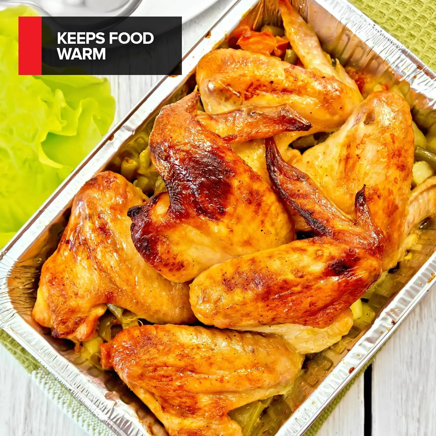(20 Pack) Deep Aluminum Pans 9x13, Heavy Duty 4” Deep Foil Pans Disposable Catering Trays, Baking Tins, Large Food Containers for Cooking, Heating, Storage, Serving, Holiday Meal Prep