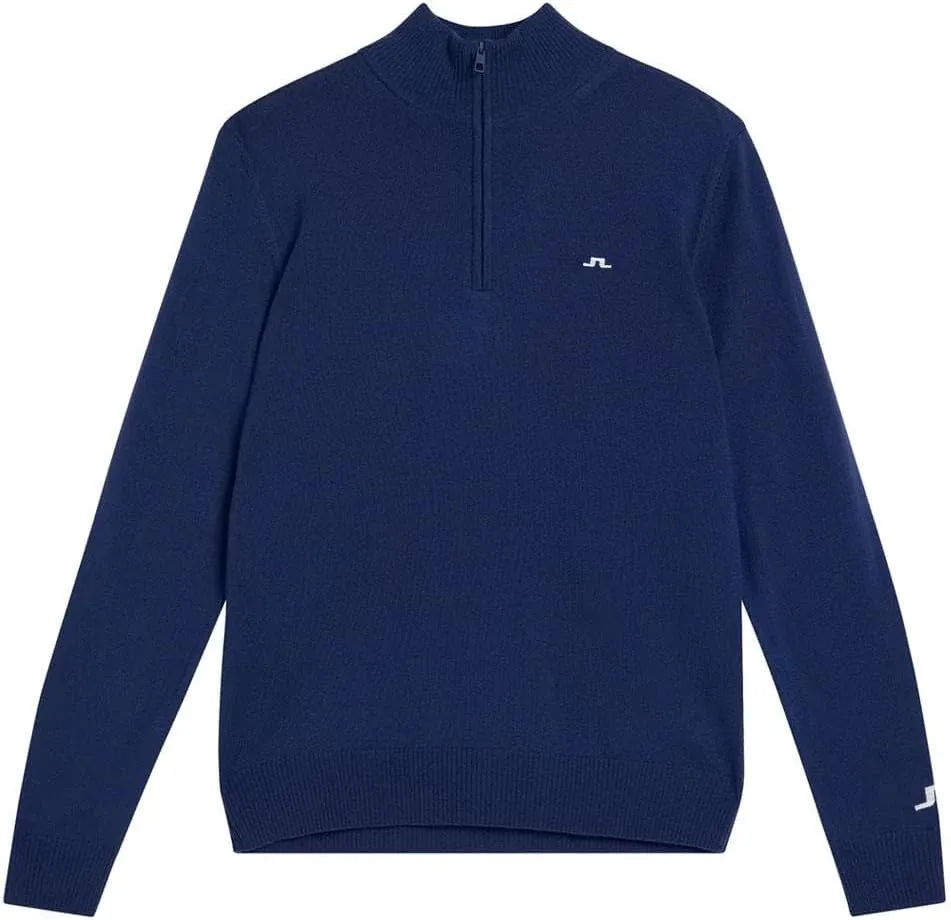 2023 J.Lindeberg Kian Zipped Golf Pullover Estate Blue Medium