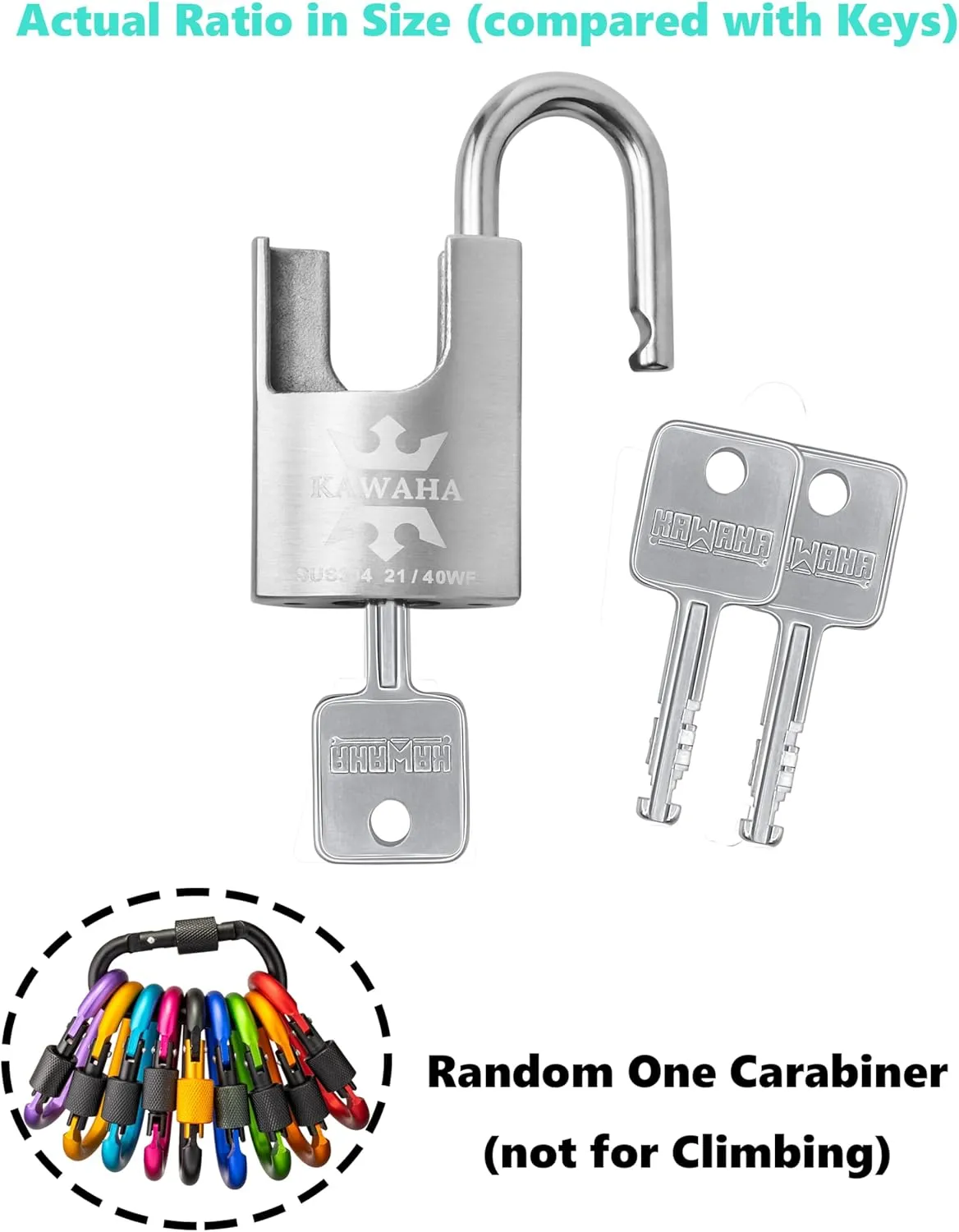21/40KD-5SK High Security Stainless Steel Shrouded Padlock with Key for Both Indoor and Outdoor use (Heavy Duty, Anti-Rust) (1-9/16 in. (40mm), Keyed Different - 5 Stainless Steel Keys)