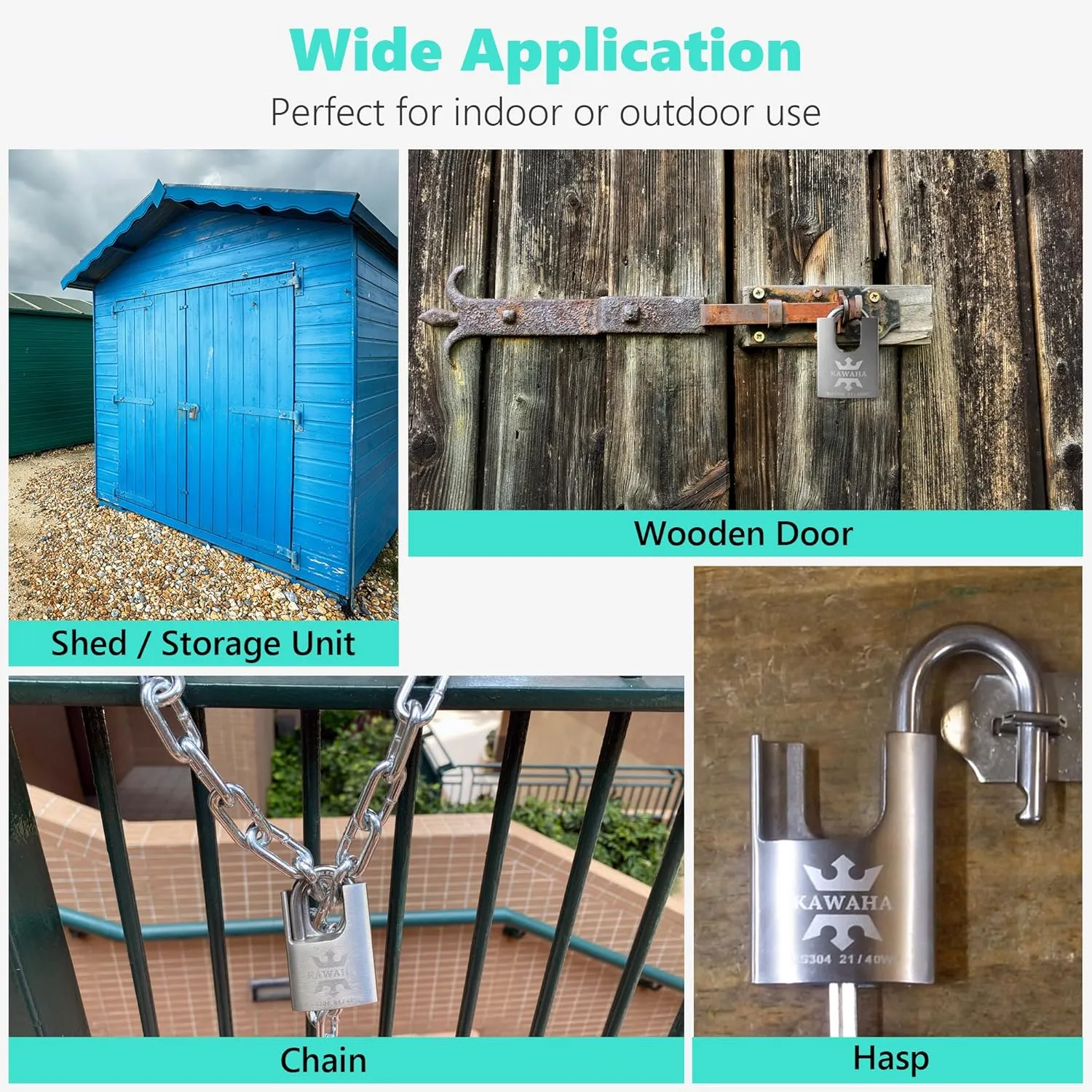 21/40KD-5SK High Security Stainless Steel Shrouded Padlock with Key for Both Indoor and Outdoor use (Heavy Duty, Anti-Rust) (1-9/16 in. (40mm), Keyed Different - 5 Stainless Steel Keys)