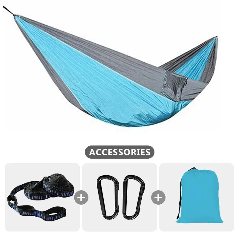 220x100cm Parachute Hammock 1 Person Portable Army Survival 210T Nylon Hammock for Travel Camping hiking Adventure Beach Holiday