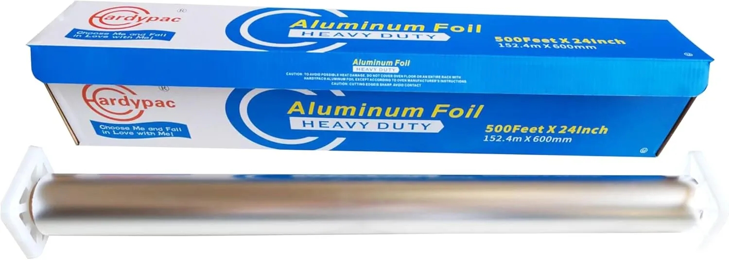 24 Inch Extra Wide Aluminum Foil Roll, 1000SQFT, 24 Inch Width x 500 Feet Length, Heavy Duty Aluminum Foil for Commercial, industrial, professinal, kitchen,grill and bbq