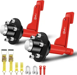 2Pack Shipping Container Wheels 6-Lug Wheels kit|Shipping Container Axles with Ratchet Tie Down-moves 20ft.-40ft. Shipping Container |Shipping container accessories