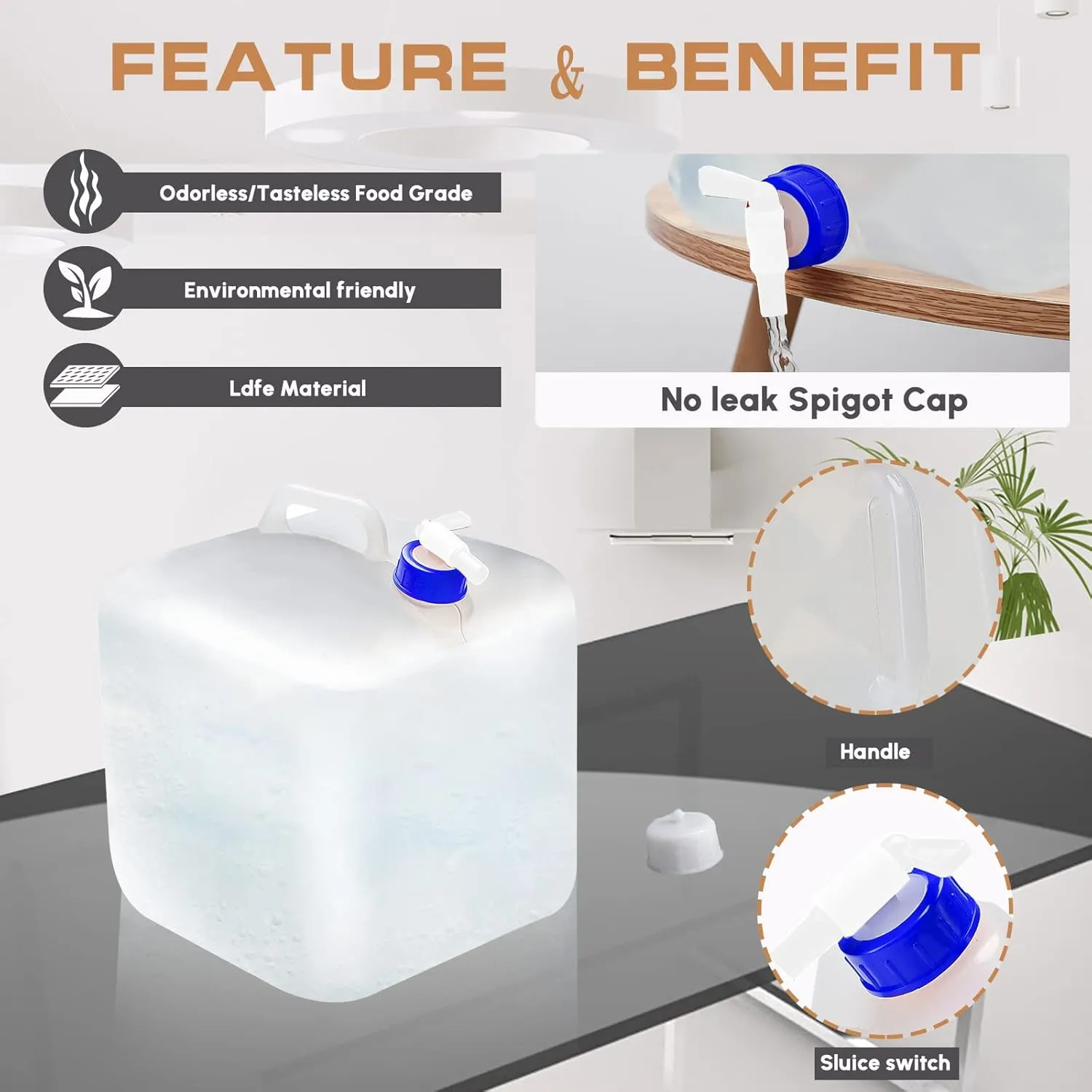 2pc 2.6 Gallon Water Bag Water Container, BPA Free Foldable Water Storage Cube for Hiking, Camping, Driking, Outdoors,indoors,Emergency