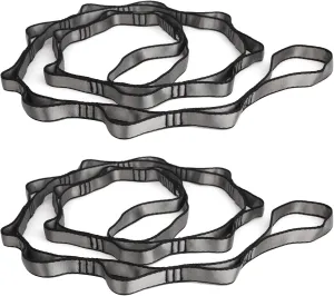2PCS 5.9ft Long Nylon Daisy Chain Straps for Aerial Yoga Hammock Swing Adjustable Aerial Silk Extender Hanging Rope for Aerial Yoga Belts 180cm