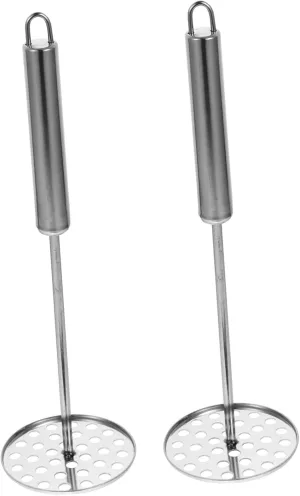 2pcs Potato Masher Heavy Duty Stainless Steel Potato Ricer Vegetable Masher for Mashed Potatoes