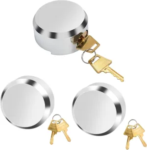 3 Pieces Heavy Duty Hidden Shackle Van Lock Puck Locks, Hidden Shackle Padlocks Keyed Alike Trailer Puck Padlocks with Enlarged Lock for Vans, Silver
