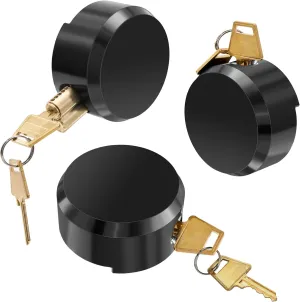 3 Pieces Hidden Puck Locks for Trailers, Hidden Shackle Padlocks Keyed Alike Trailer Puck Padlocks with Enlarged Lock for Vans, Black