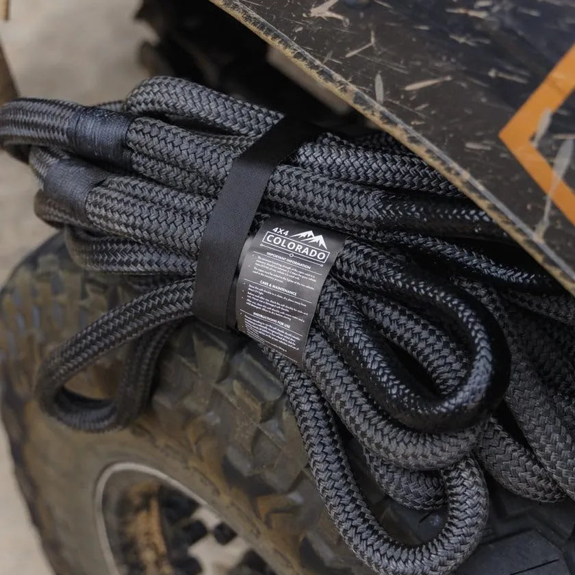 30ft Kinetic Recovery Rope 3/4", 18,260lb MBS, Heavy Duty Tow Rope for Offroad SUV, Truck, Car