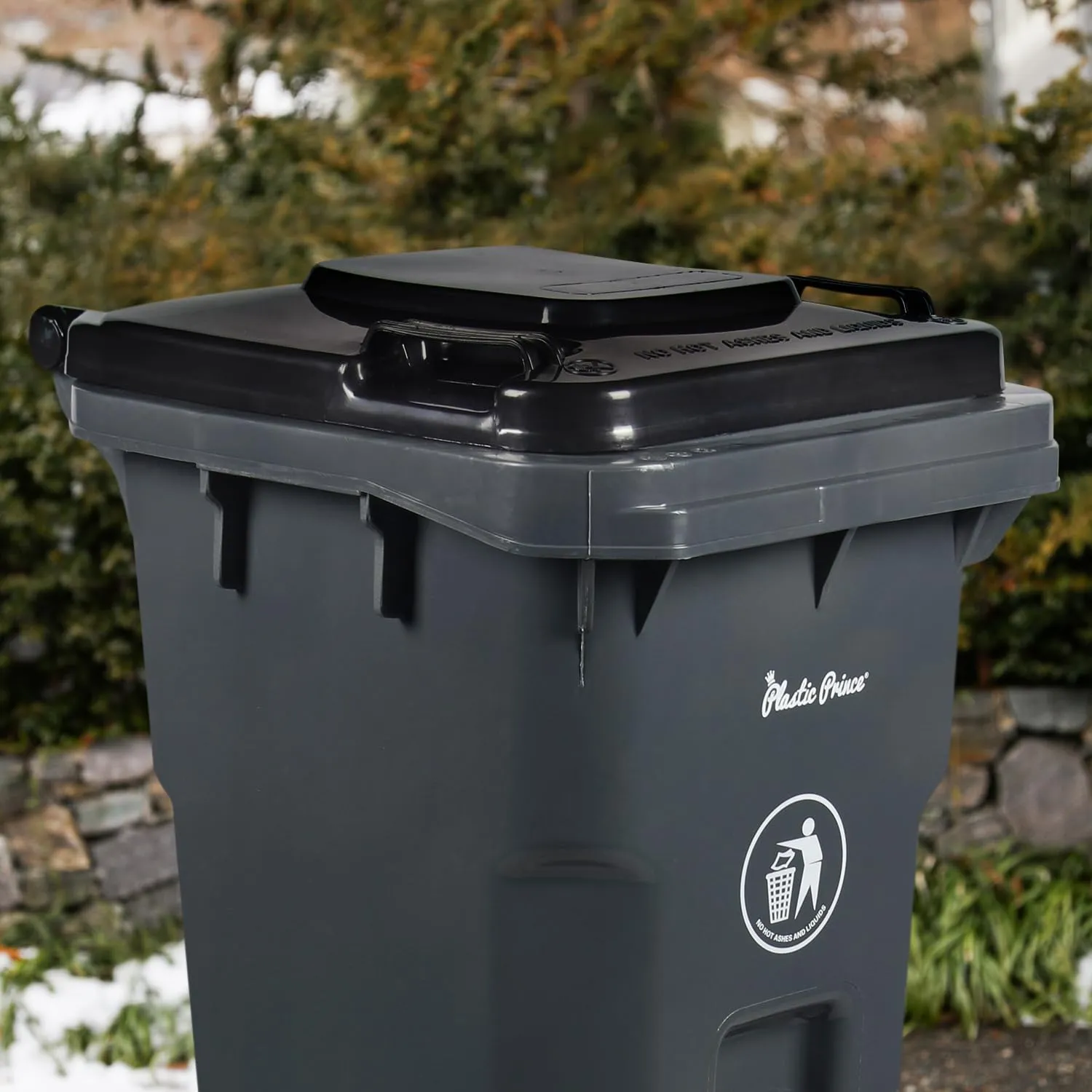 32 Gallon Trash Can with Wheels Rollout, Commercial Outdoor Trash Can Heavy-Duty Outside Garbage Can with Wheels, Gray