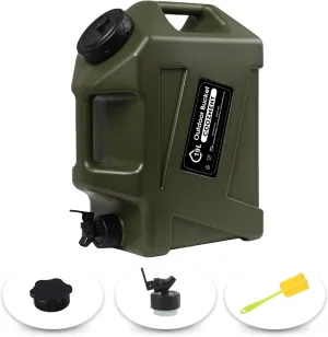 3.2 Gallon/5 Gallon Water Containers with Spigot, BPA Free Water Jug, Military Green Water Tank, Multifunction Water Storage Containers for Camping Outdoor Hiking,Emergency Stroage
