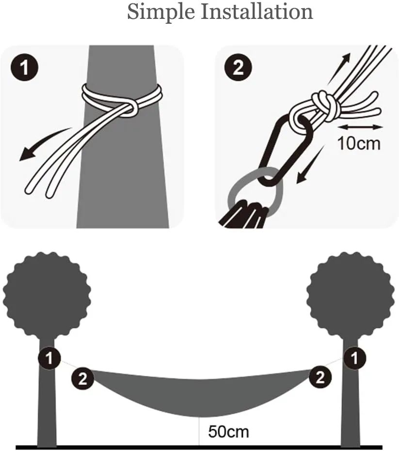 320×200Cm Hanging Hammock Portable Parachute Hammock Bed Swing Camping Survival Garden Outdoor Hunting Leisure Sleeping Hammock
