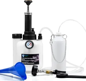 3L Manual Brake Bleeder Fluid Pump, One Man Professional Brake Bleeder Kit Suitable for Most European Brake Mast Cylinder Reservoirs