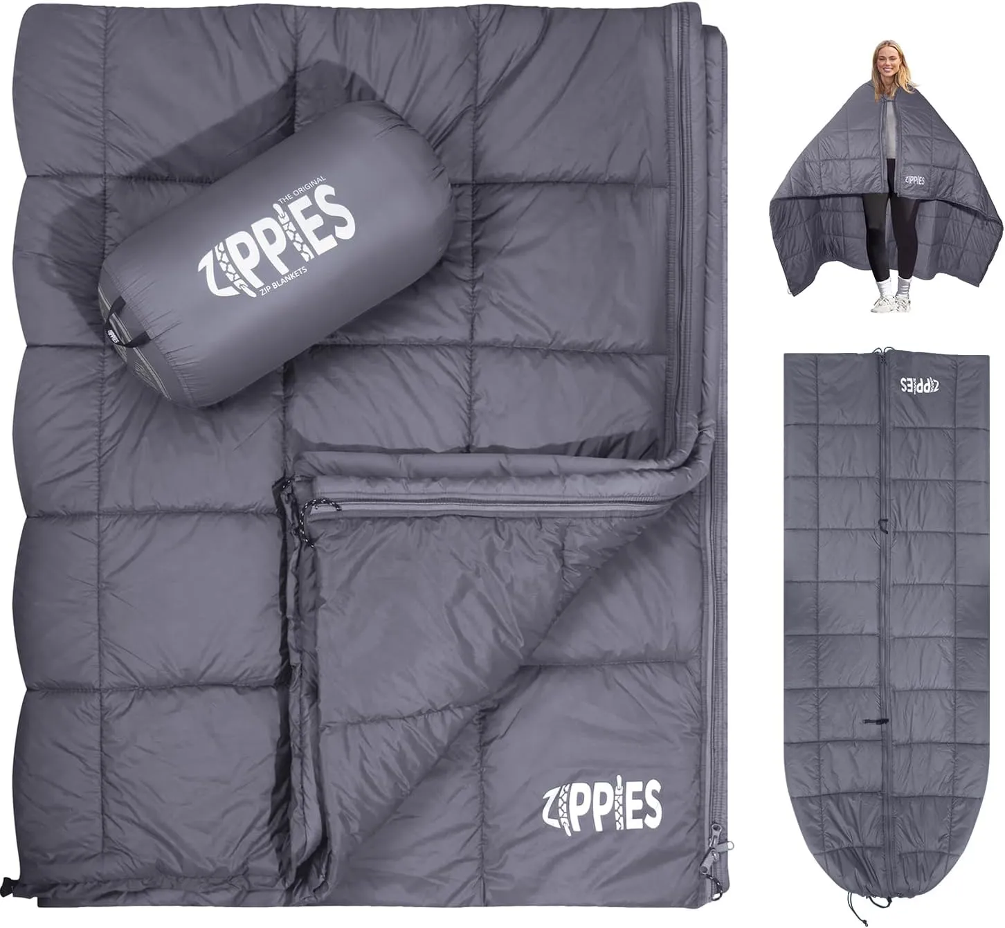 3M Thinsulate Insulation Puffy Camping Blanket for Cold Weather, Queen Size Warm Camping Quilt with Zipper, Waterproof Outdoor Sleeping Bag for Hammock, Cozy & Versatile Gift for Men and Women