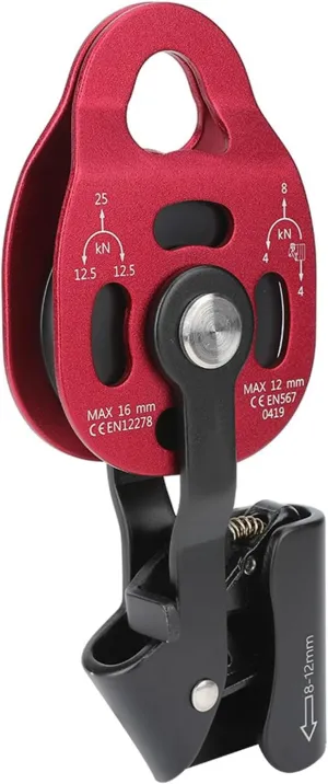4KN Aluminium Heavy Duty Swivel Rope Pulley Block - Premium Construction, Smooth Rotation for 8-12mm Rope, Ideal for Mountaineering, Hoisting, and Rescue