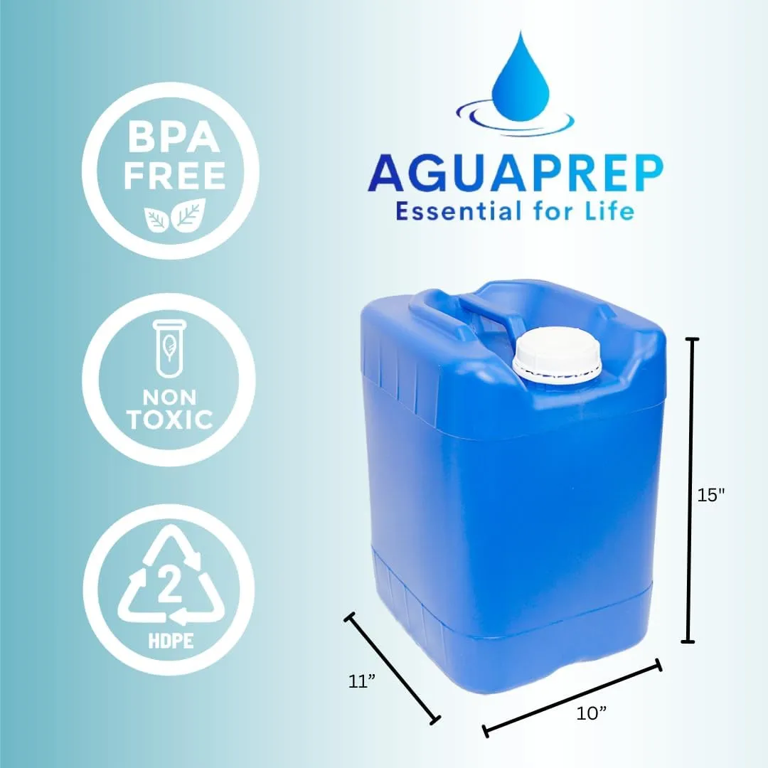 5-Gallon Stackable Water Storage Containers, w/Lids   Spigot, Easy Fill, Survial Supply, Emergency Water Storage for Camping and Disaster Preparedness, RV, 50 Gallon Set (10 Tanks)