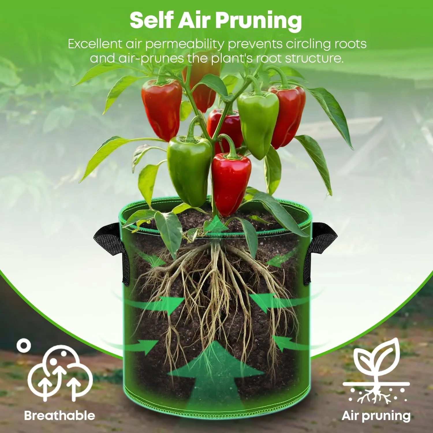 5-Pack 30 Gallon Grow Bags Heavy Duty Container Thickened Nonwoven Fabric Plant Pots with Handles