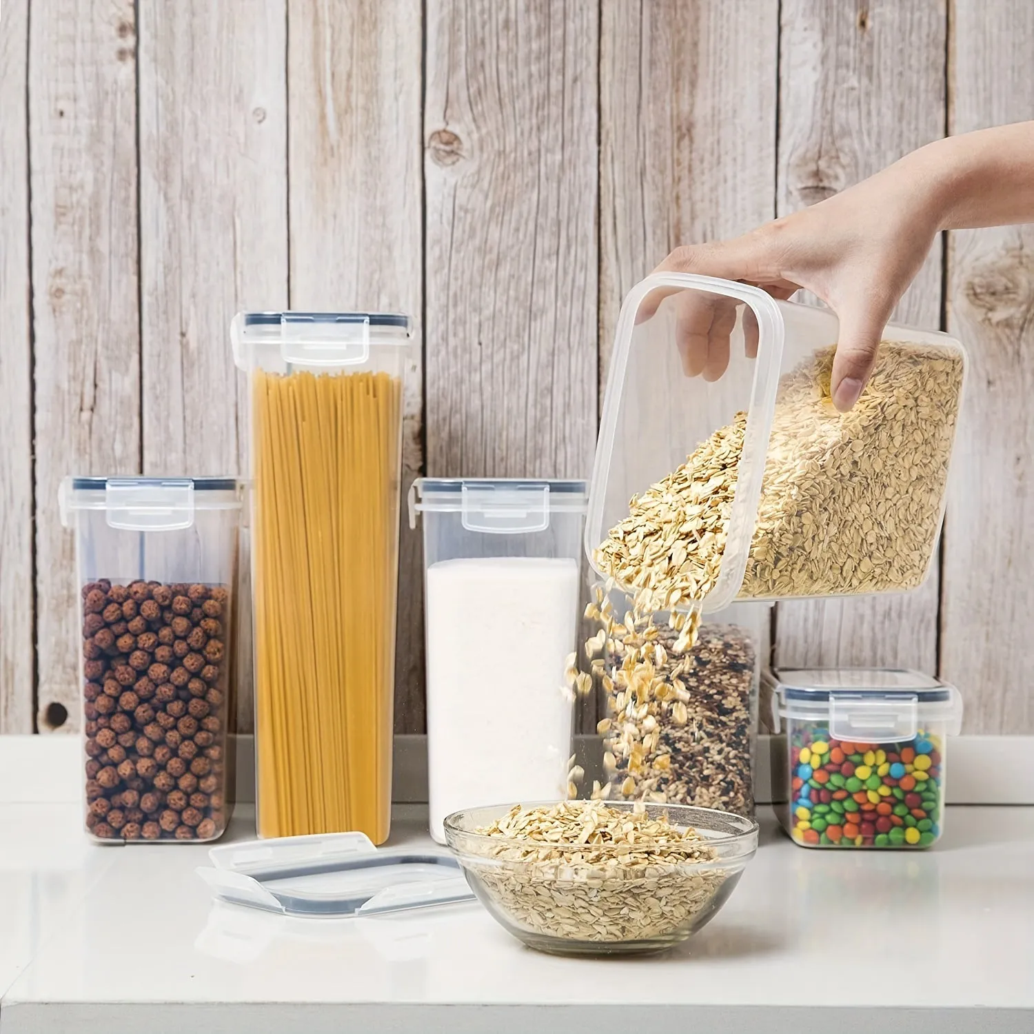 5pcs Airtight Food Storage Container Set – BPA-Free Plastic Kitchen