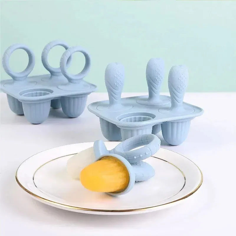 5pcs Baby Silicone Rabbit Teether Rings BPA Free Fruit & Veggie Squeeze Feeder