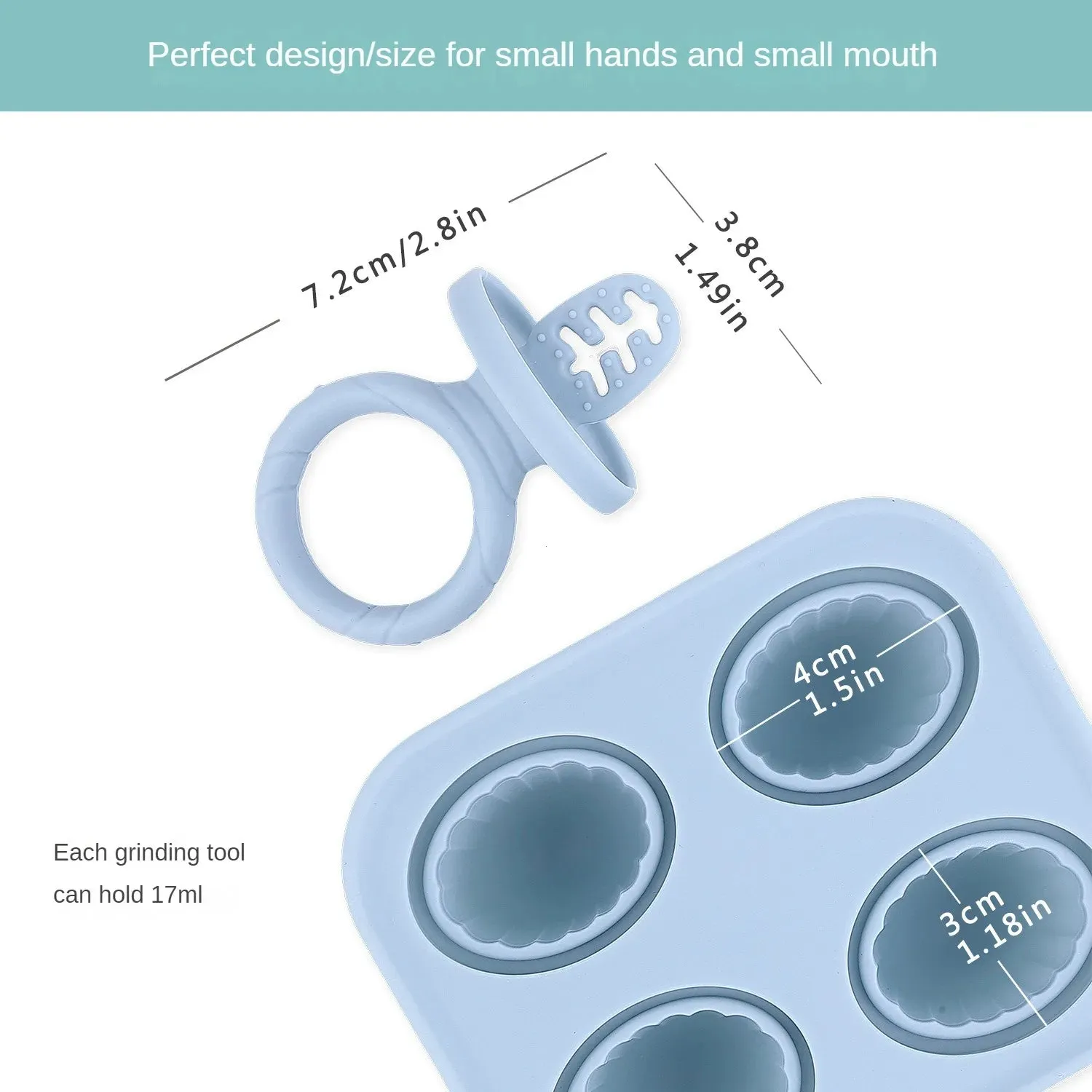 5pcs Baby Silicone Rabbit Teether Rings BPA Free Fruit & Veggie Squeeze Feeder