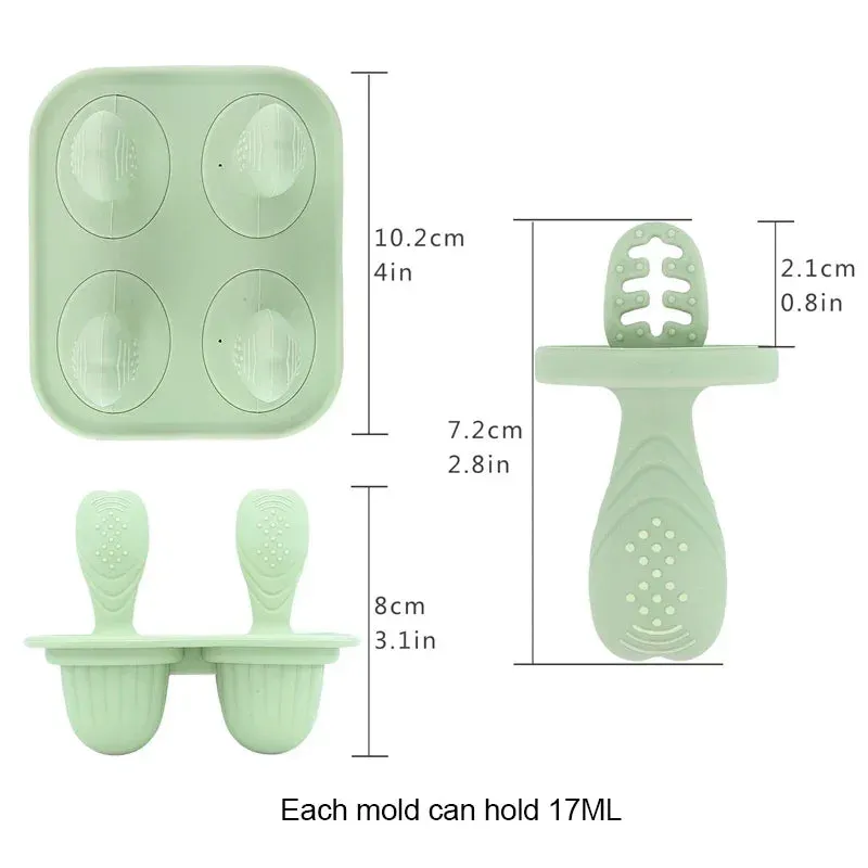 5pcs Baby Silicone Rabbit Teether Rings BPA Free Fruit & Veggie Squeeze Feeder