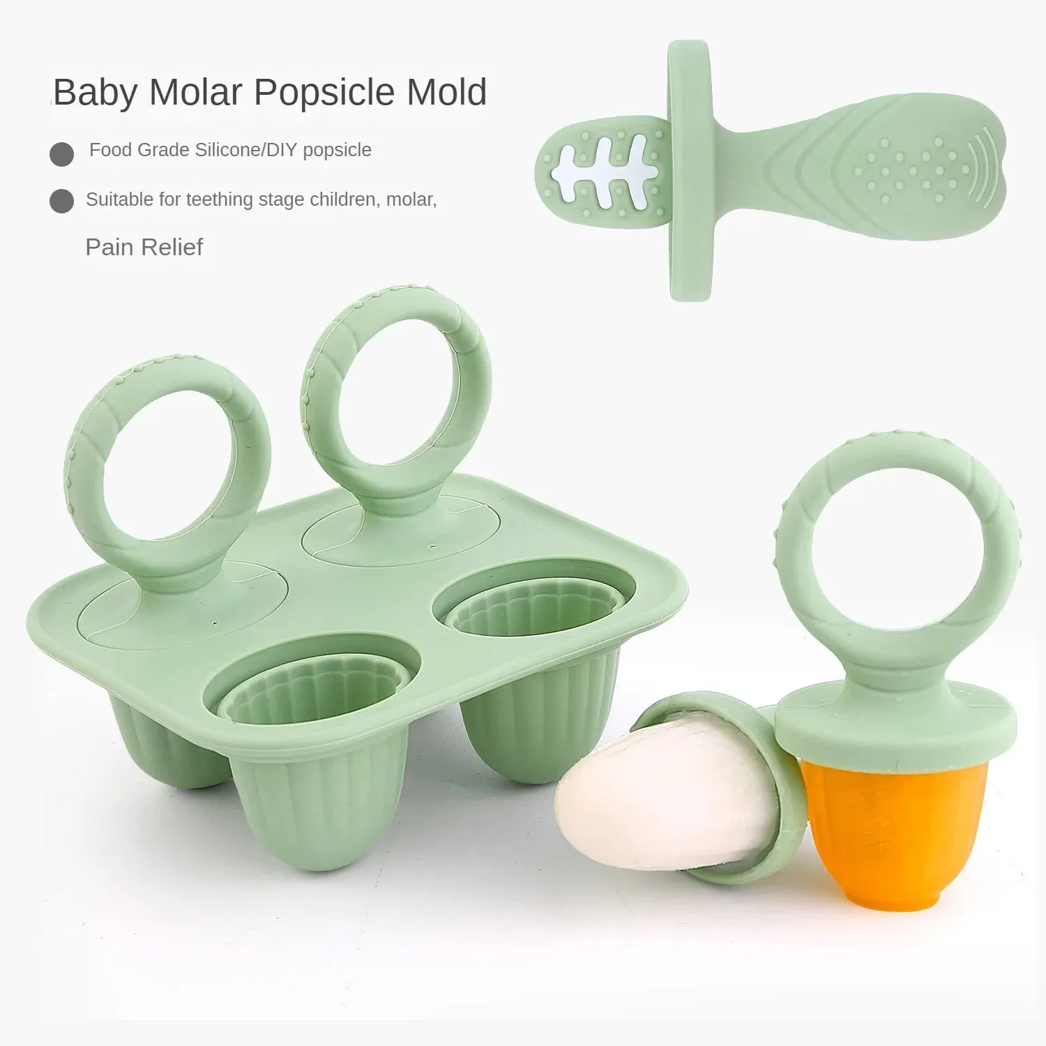 5pcs Baby Silicone Rabbit Teether Rings BPA Free Fruit & Veggie Squeeze Feeder