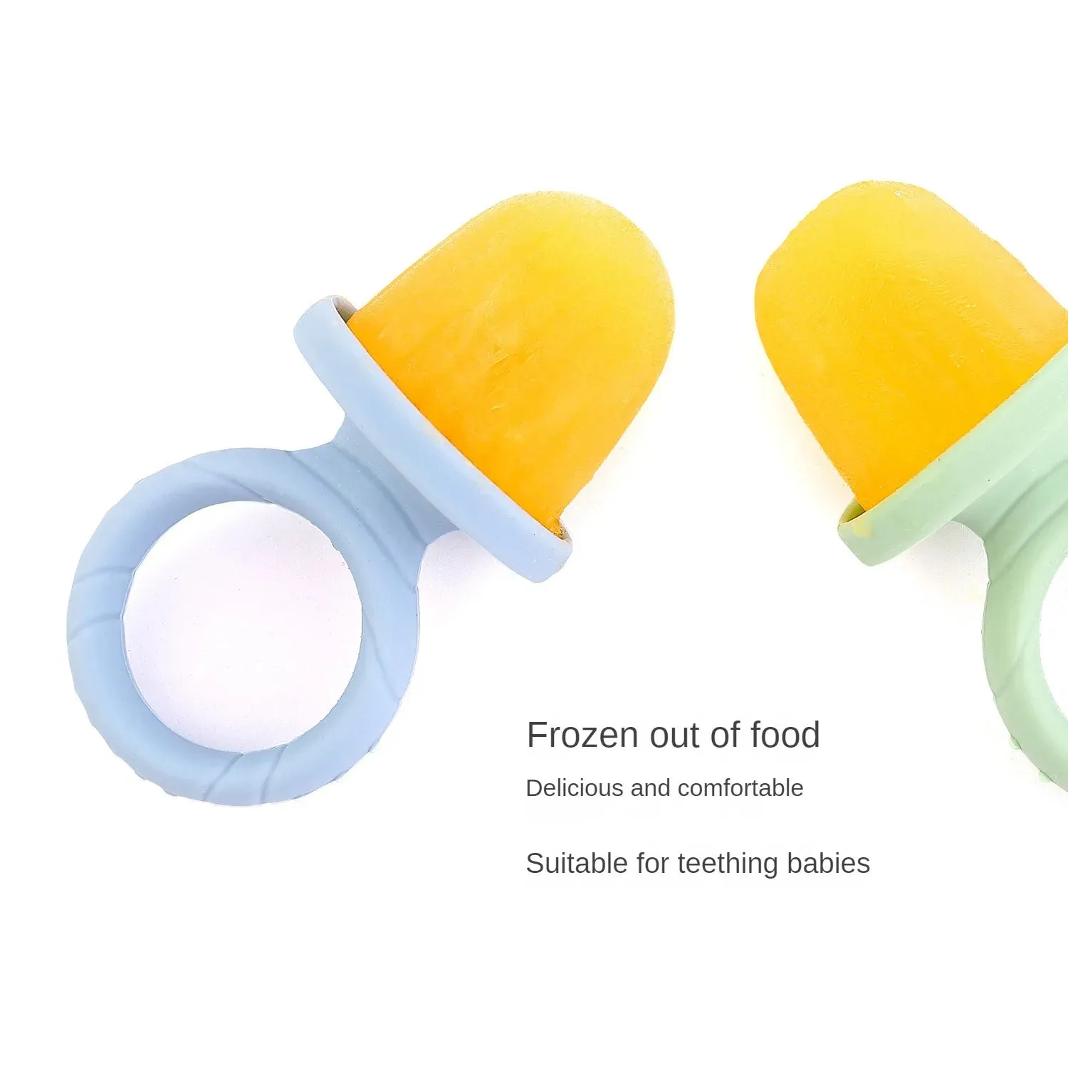 5pcs Baby Silicone Rabbit Teether Rings BPA Free Fruit & Veggie Squeeze Feeder