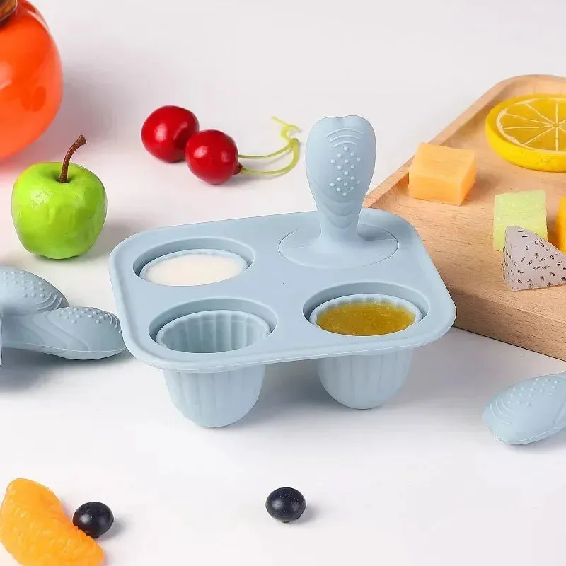 5pcs Baby Silicone Rabbit Teether Rings BPA Free Fruit & Veggie Squeeze Feeder