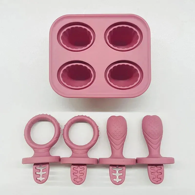 5pcs Baby Silicone Rabbit Teether Rings BPA Free Fruit & Veggie Squeeze Feeder