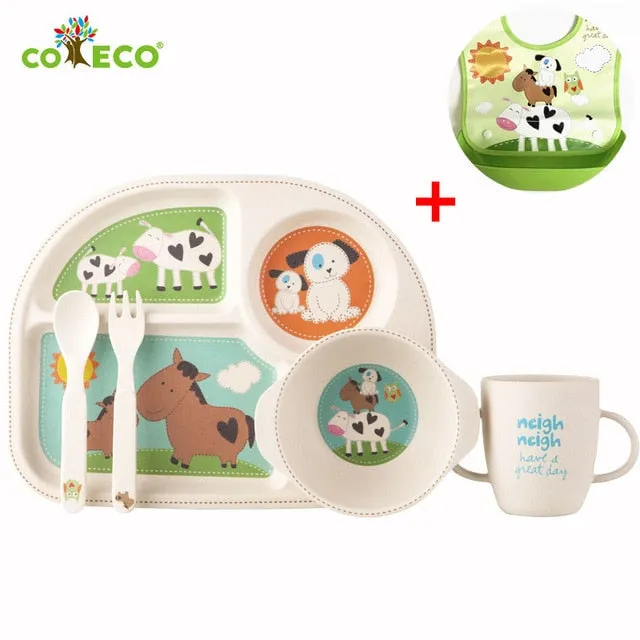 6pcs baby feeding plate set