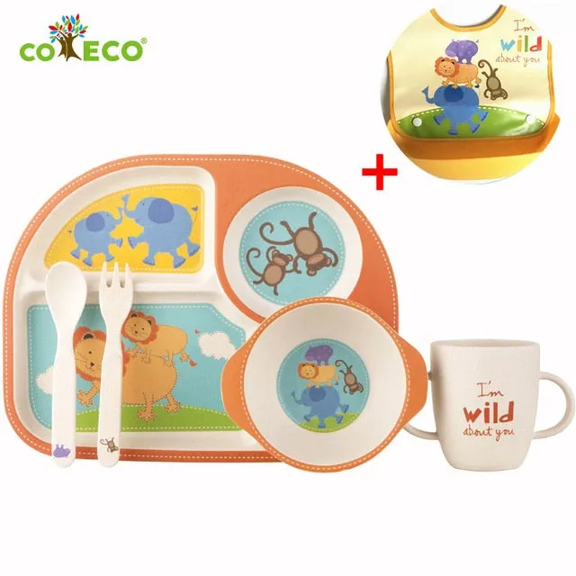6pcs baby feeding plate set