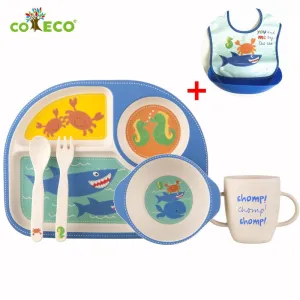 6pcs baby feeding plate set