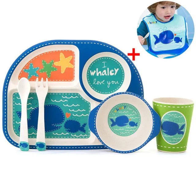 6pcs baby feeding plate set