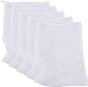 75 Micron Nylon Straining Bag Fine Mesh Food Strainer Bag, Multi Purpose Filter Bag for Nut Milk, Juice, Cold Brew, Home Brewing (17.72" x 11.81", 5 Packs)